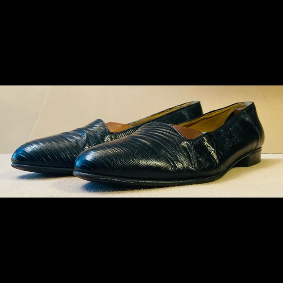 Cole Haan By Bragano Mens Black Lizard 